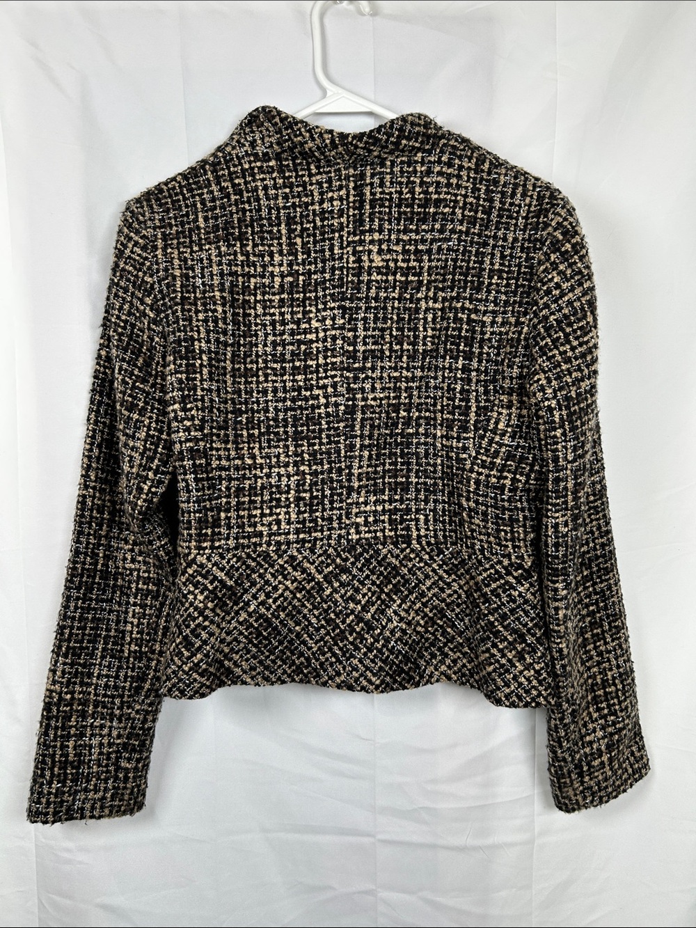 Rafaella Petite Ruffle Blazer Jacket Women’s Small Black Brown Wool Blend - Picture 6 of 11